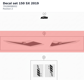Diagram preview: Decal set 150 SX 2019 (79108098002)