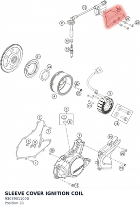 Diagram preview: SLEEVE COVER IGNITION COIL (93039011000)