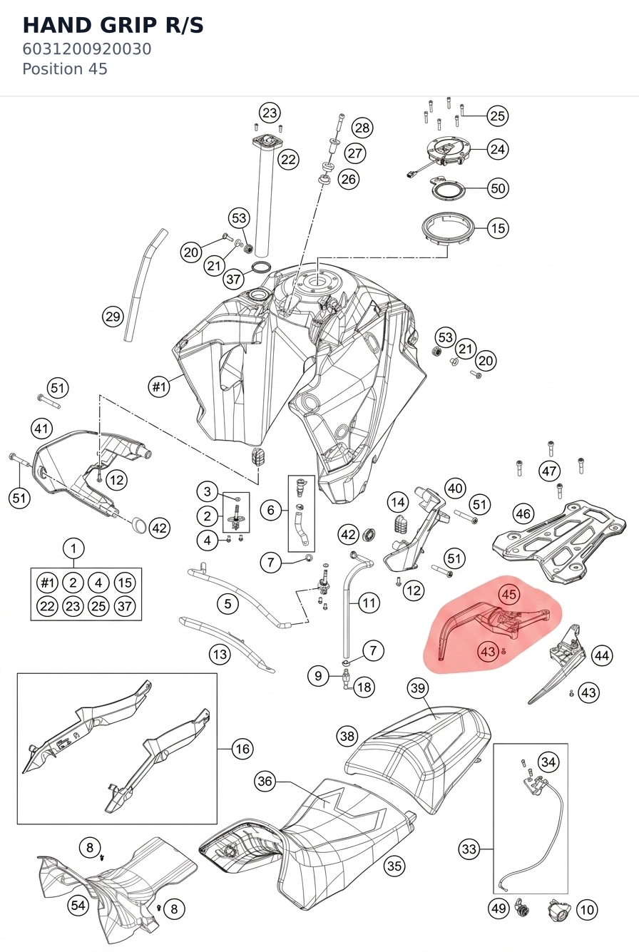 Diagram preview: HAND GRIP R/S (6031200920030)