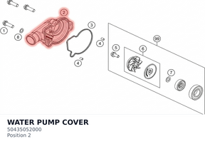 Diagram preview: WATER PUMP COVER (50435052000)