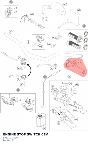 Diagram preview: ENGINE STOP SWITCH CEV (50311074000)