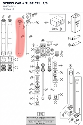 Diagram preview: SCREW CAP + TUBE CPL. R/S (48601454S1)