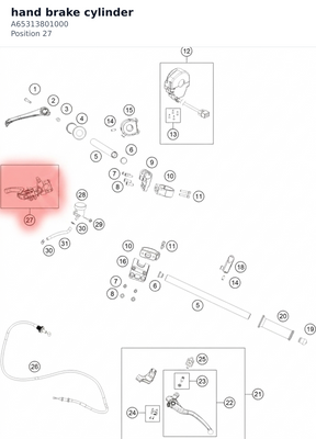 Diagram preview: hand brake cylinder (A65313801000)