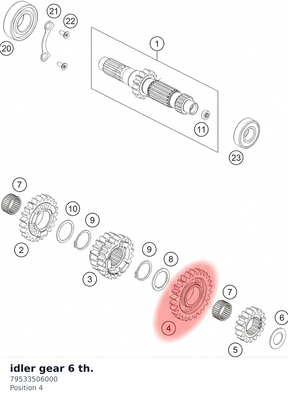 Diagram preview: idler gear 6 th. (79533506000)