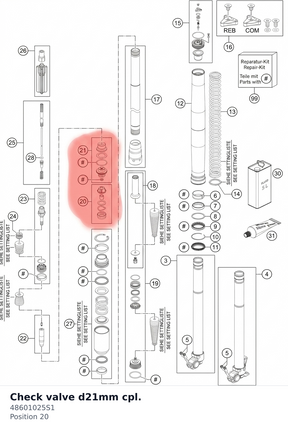 Diagram preview: Check valve d21mm cpl. (48601025S1)