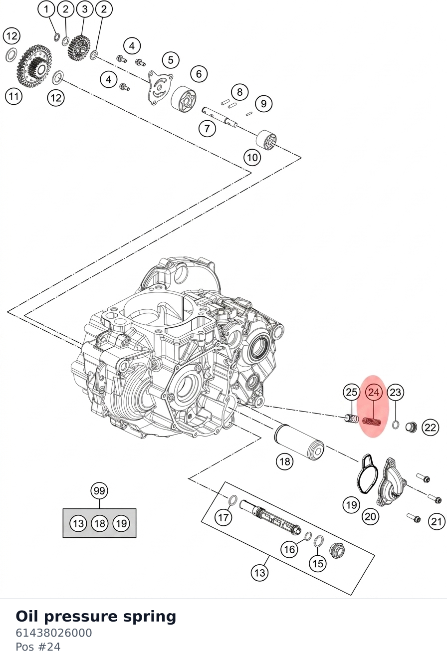 Diagram preview: Oil pressure spring (61438026000)