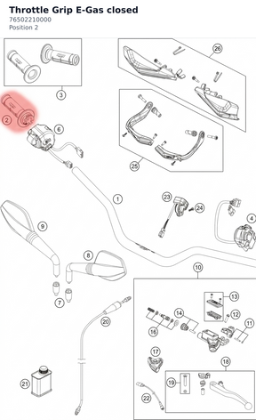 Diagram preview: Throttle Grip E-Gas closed (76502210000)