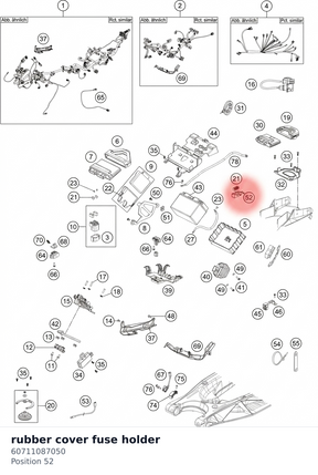 Diagram preview: rubber cover fuse holder (60711087050)
