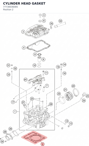 Diagram preview: CYLINDER HEAD GASKET (77730036085)