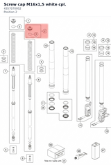 Diagram preview: Screw cap M16x1,5 white cpl. (43570709S2)