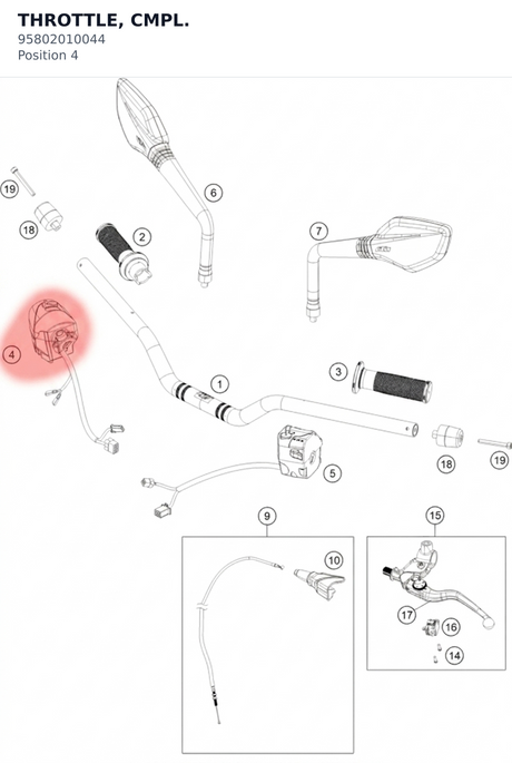 Diagram preview: THROTTLE, CMPL. (95802010044)
