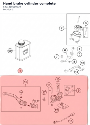 Diagram preview: Hand brake cylinder complete (6201310110030)