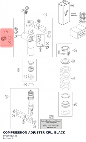 Diagram preview: COMPRESSION ADJUSTER CPL. BLACK (50180213S35)