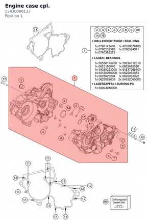 Diagram preview: Engine case cpl. (55430000133)