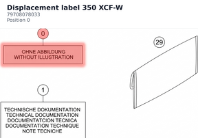 Diagram preview: Displacement label 350 XCF-W (79708078033)