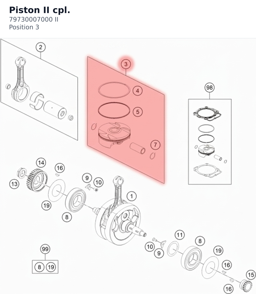 Diagram preview: Piston II cpl. (79730007000 II)
