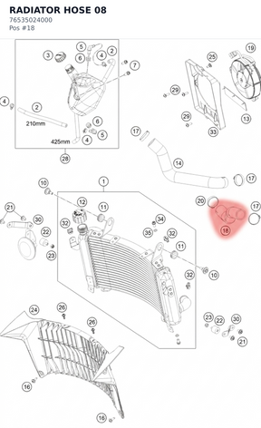 Diagram preview: RADIATOR HOSE 08 (76535024000)