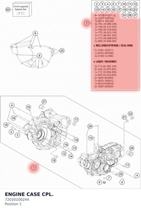 Diagram preview: ENGINE CASE CPL. (72030100244)