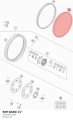Diagram preview: RIM BAND 21'' (C60309073100)