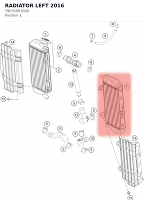 Diagram preview: RADIATOR LEFT 2016 (79035007000)