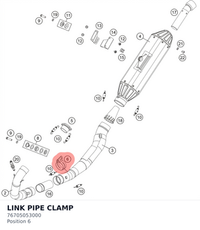 Diagram preview: LINK PIPE CLAMP (76705053000)
