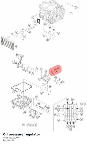 Diagram preview: Oil pressure regulator (A61838026000)