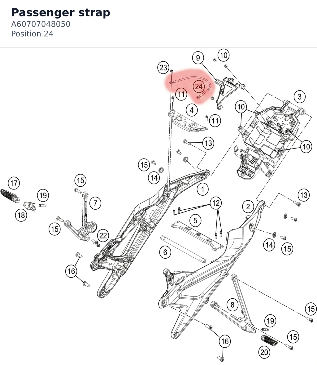 Diagram preview: Passenger strap (A60707048050)