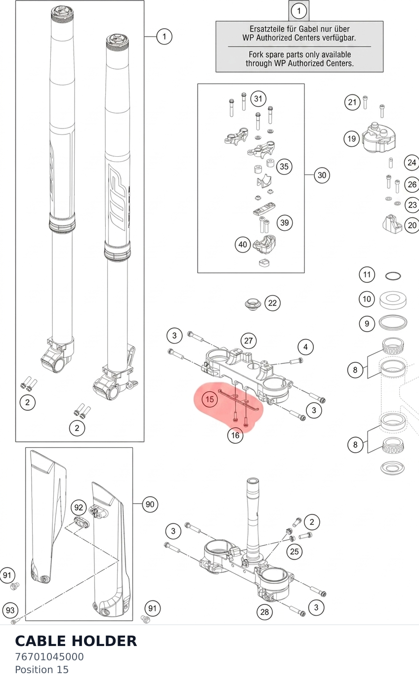 Diagram preview: CABLE HOLDER (76701045000)