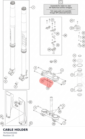 Diagram preview: CABLE HOLDER (76701045000)
