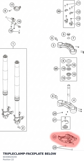 Diagram preview: TRIPLECLAMP-FACEPLATE BELOW (60308024200)