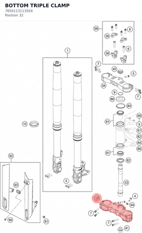 Diagram preview: BOTTOM TRIPLE CLAMP (7650113113504)