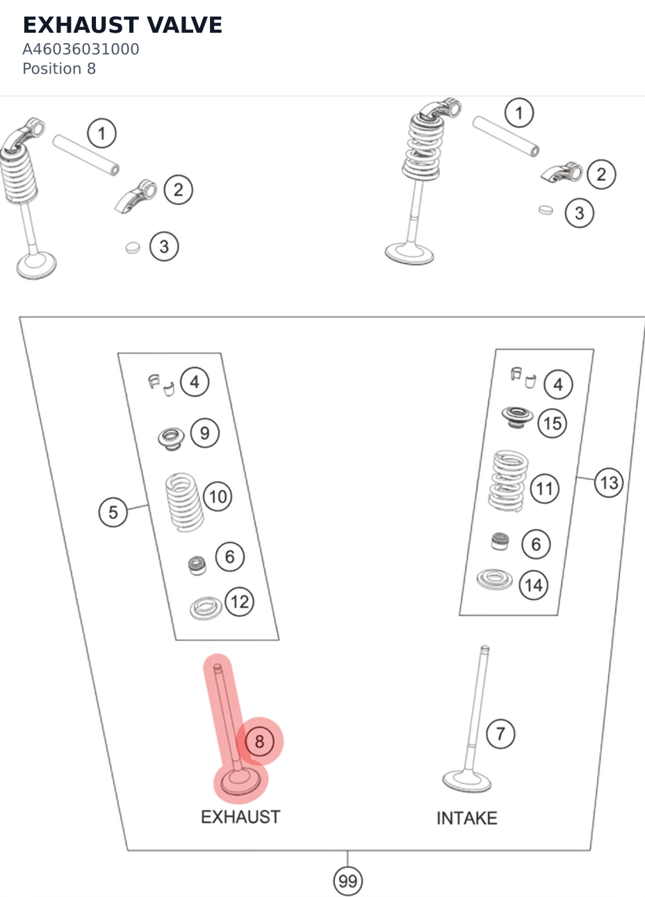 Diagram preview: EXHAUST VALVE (A46036031000)