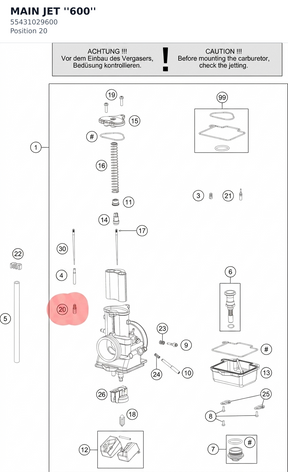 Diagram preview: MAIN JET ''600'' (55431029600)