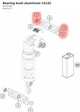 Diagram preview: Bearing bush aluminium 12x32 (46181583)