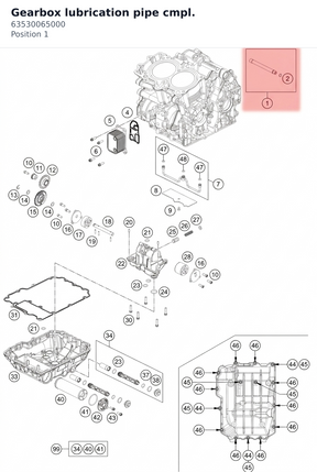 Diagram preview: Gearbox lubrication pipe cmpl. (63530065000)