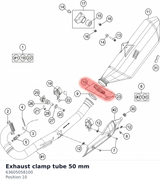 Diagram preview: Exhaust clamp tube 50 mm (63605058100)