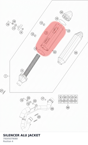Diagram preview: SILENCER ALU JACKET (79205079080)