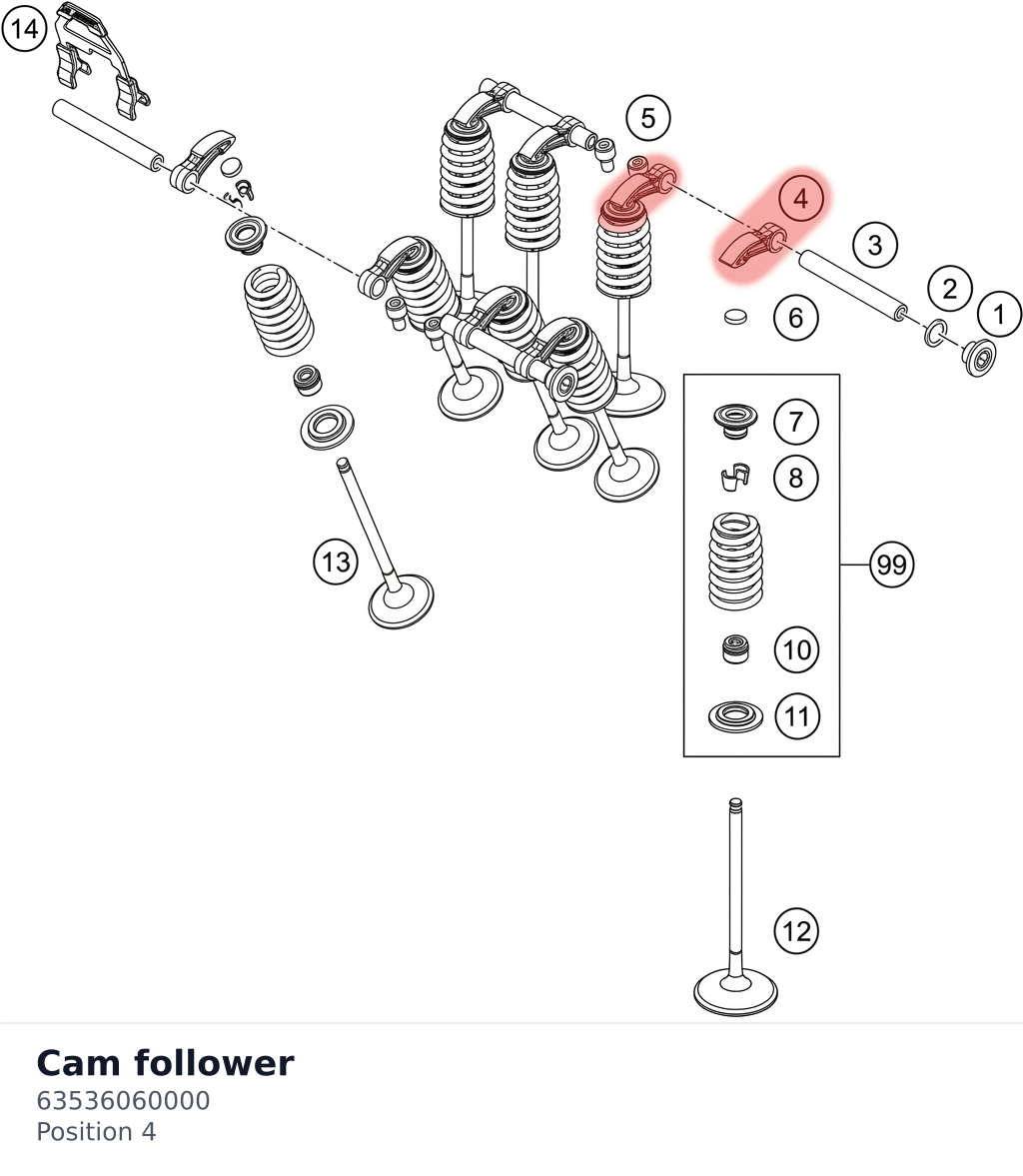 Diagram preview: Cam follower (63536060000)