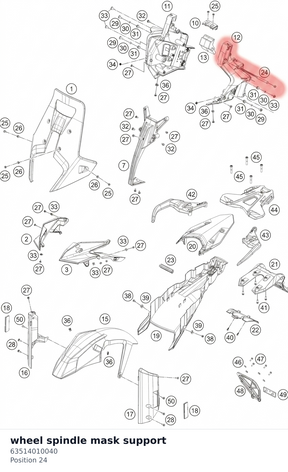 Diagram preview: wheel spindle mask support (63514010040)