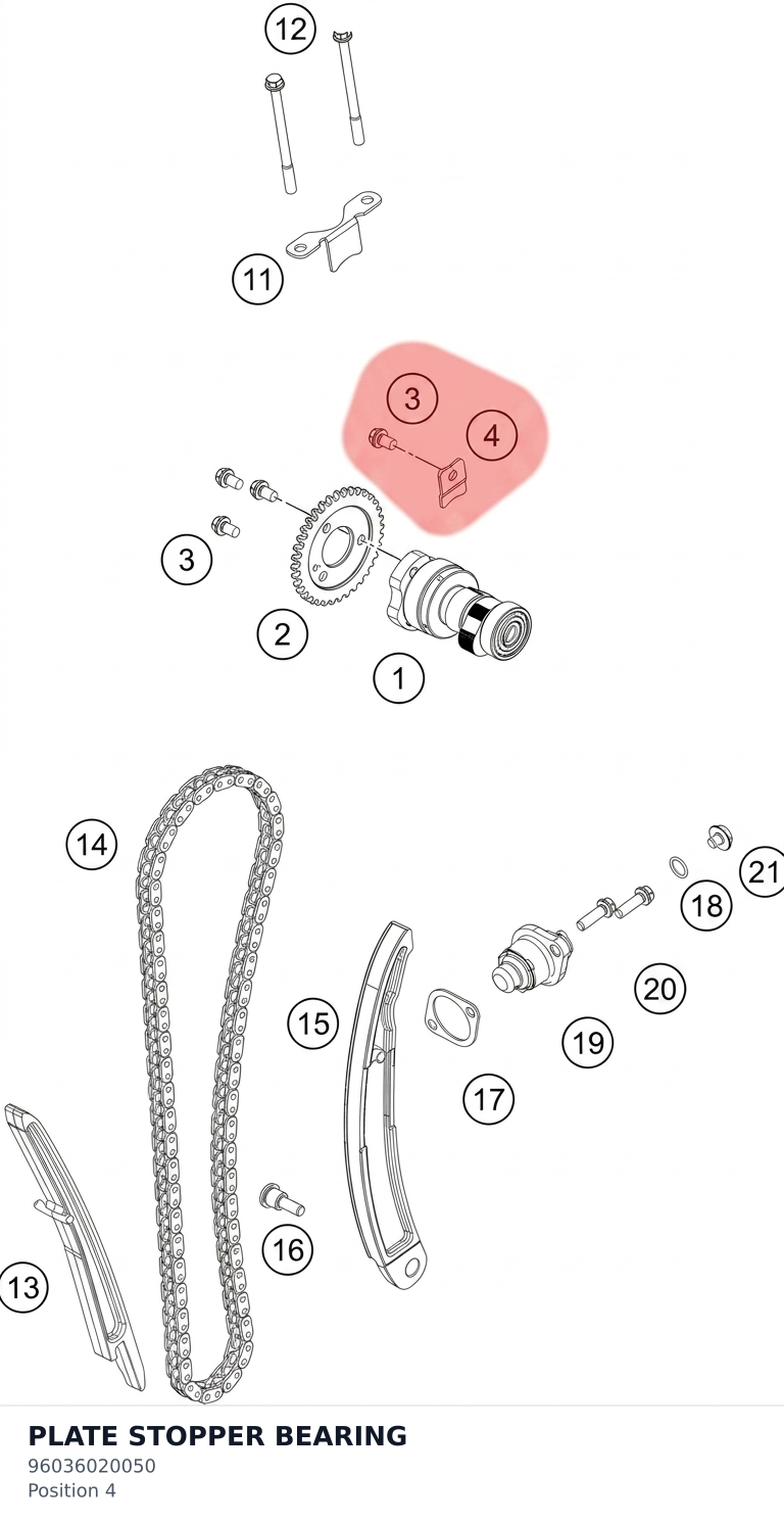 Diagram preview: PLATE STOPPER BEARING (96036020050)