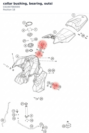 Diagram preview: collar bushing, bearing, outsi (C61007060000)