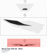 Diagram preview: Decal Set 250 SX  2021 (79108198003)