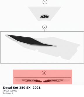 Diagram preview: Decal Set 250 SX  2021 (79108198003)
