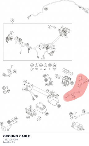 Diagram preview: GROUND CABLE (72511097000)
