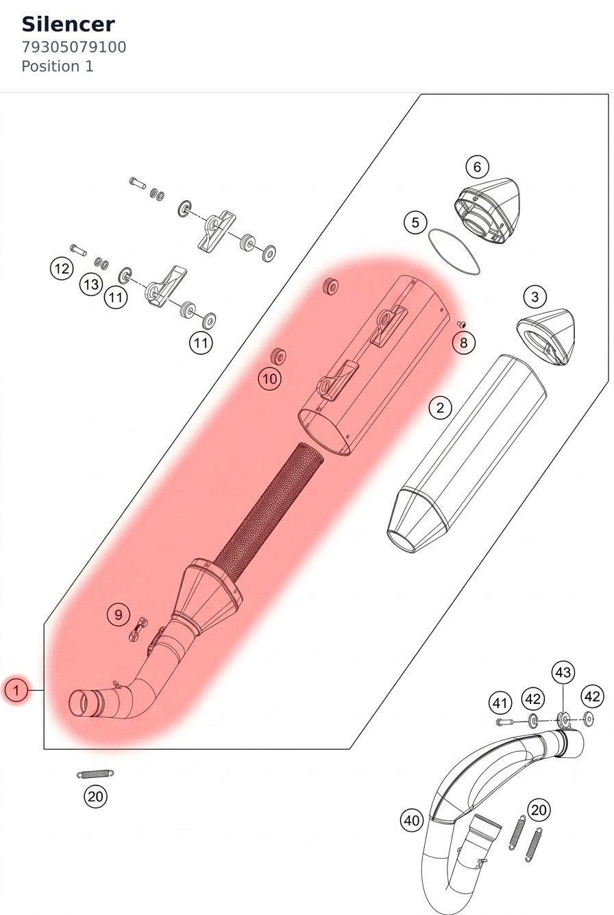 Diagram preview: Silencer (79305079100)