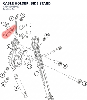 Diagram preview: CABLE HOLDER, SIDE STAND (C63603023060)