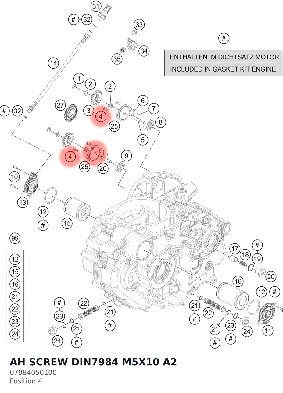 Diagram preview: AH SCREW DIN7984 M5X10 A2 (07984050100)