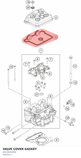Diagram preview: VALVE COVER GASKET (90136053000)