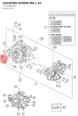 Diagram preview: LOCATING SCREW M8 L 25 (77730080000)