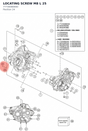 Diagram preview: LOCATING SCREW M8 L 25 (77730080000)